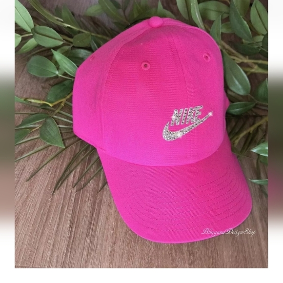 Pink Nike Hat H86 Cotton Adjustable Cap made with Swarovski Crystals NWT - Picture 2 of 6